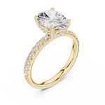 Gold Ring DDLR-161, Oval center stone, Yellow Gold, view 2