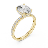 Gold Ring DDLR-161, Oval center stone, Yellow Gold, view 2