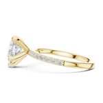 Gold Ring DDLR-040, Pear center stone, Yellow Gold, view 3