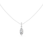 Gold Jewelry DDPO-009, Marquise center stone, White Gold, view 4