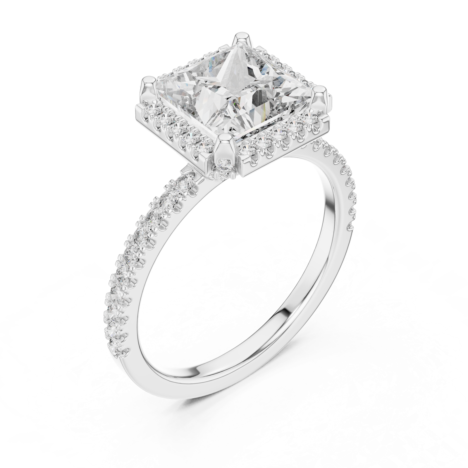 Gold Ring DDLR-057, White Gold, view 2