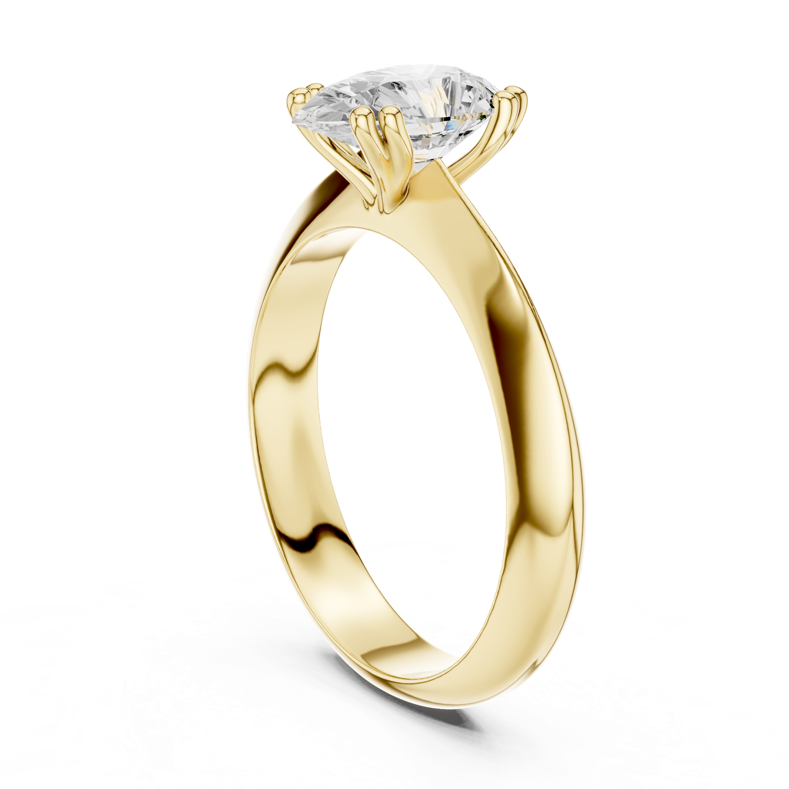 Gold Jewelry L36-8, Pear center stone, Yellow Gold, view 1