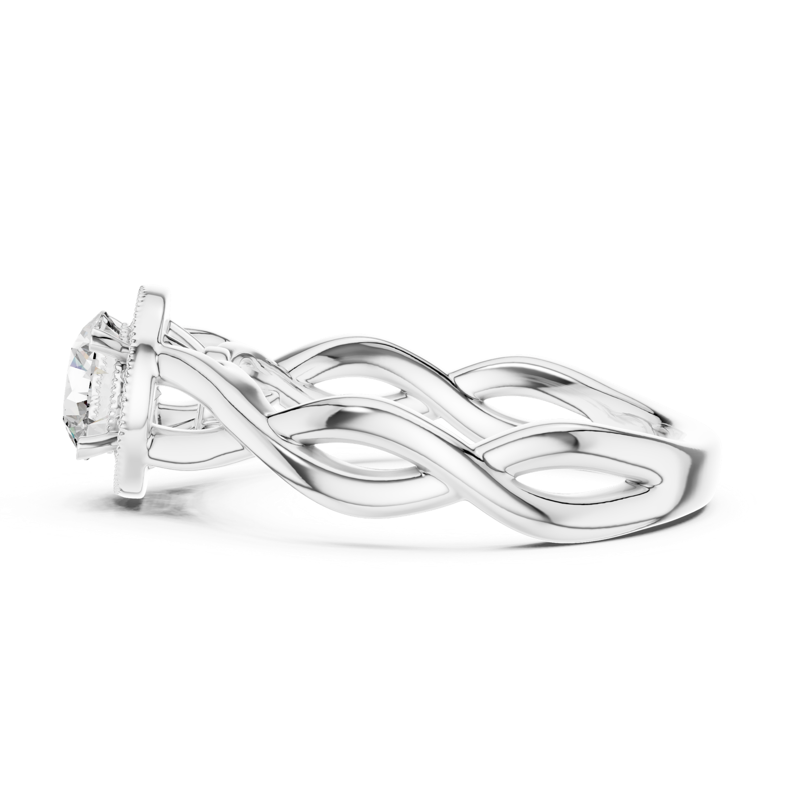 Gold Ring LR-0208, White Gold, view 3