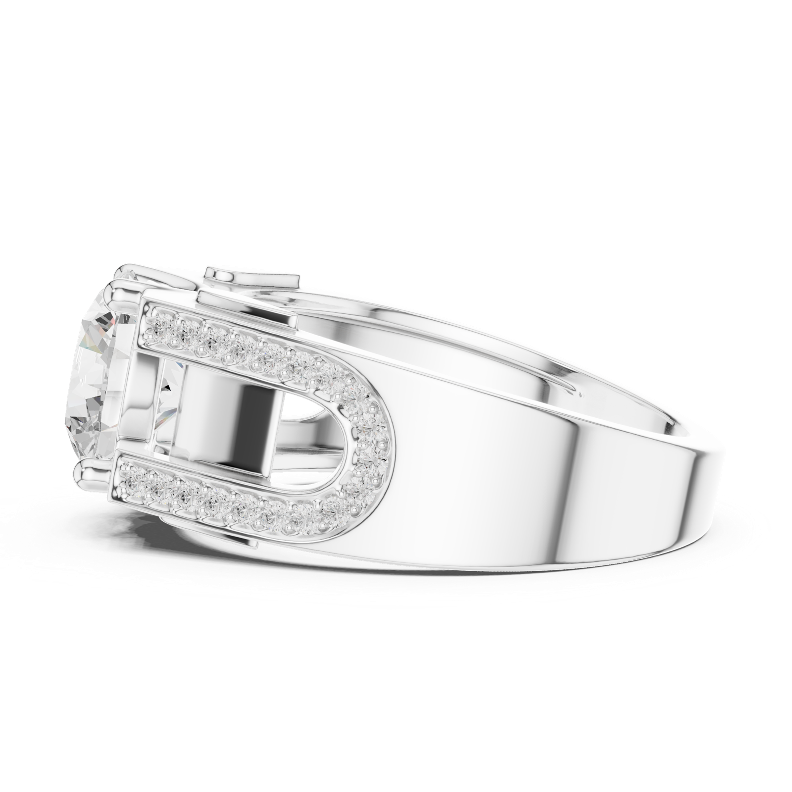 Gold Ring SBMR(45), White Gold, view 3