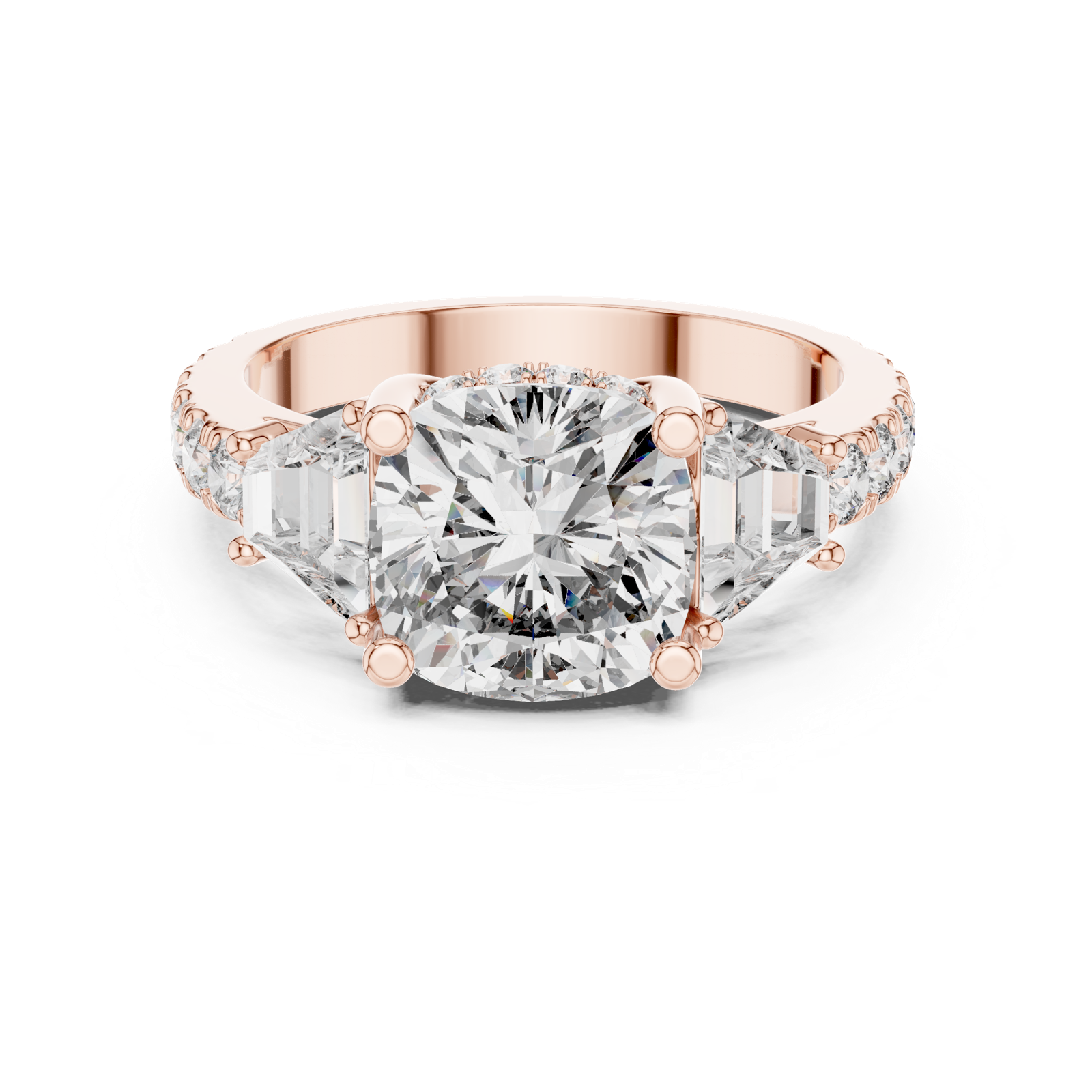 Gold Ring DDLR-181, Rose Gold, view 4