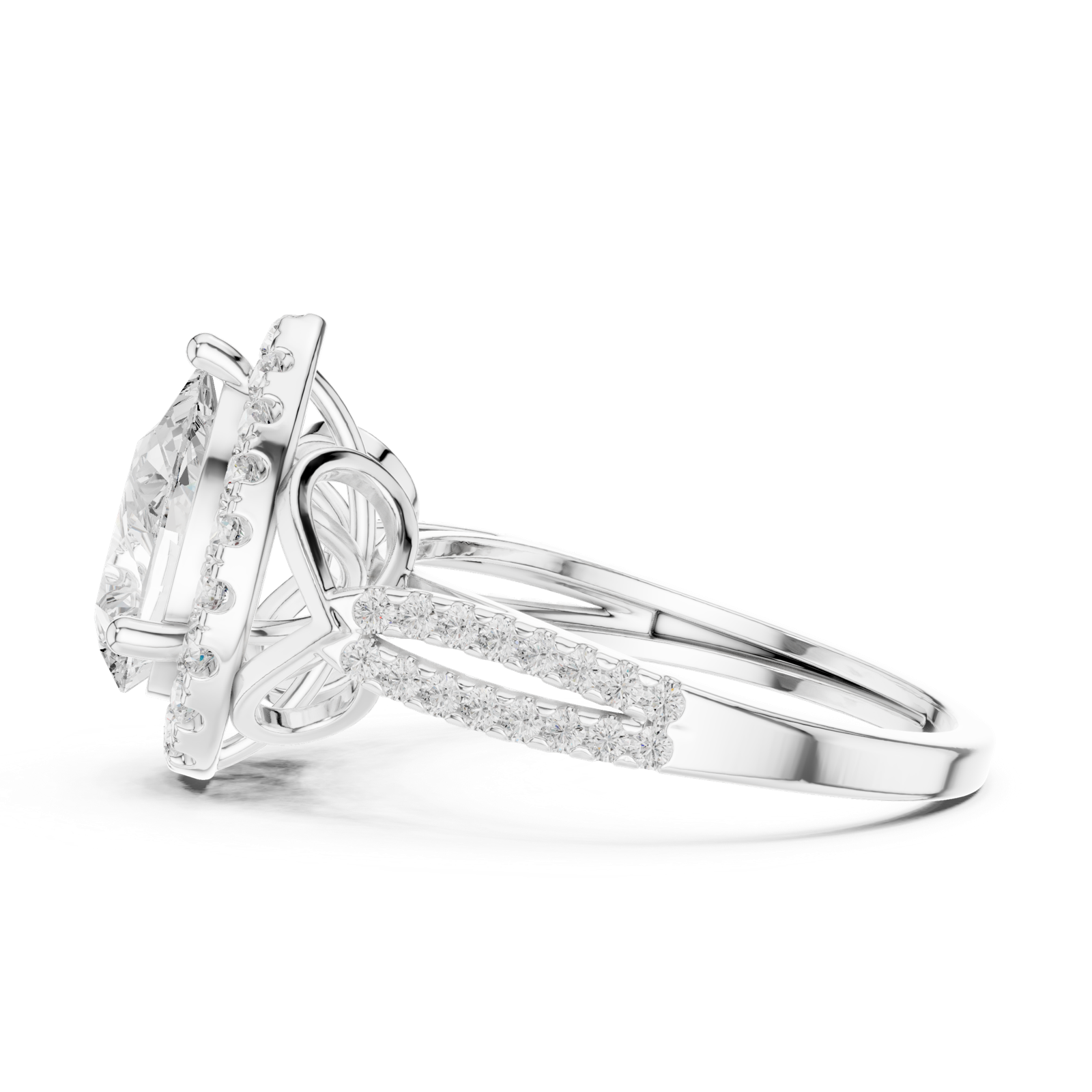 Gold Ring DDLR-397, White Gold, view 3