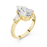 Gold Jewelry L35-67, Pear center stone, Yellow Gold, view 2