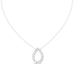14K Solid Gold Lab Diamond Pendant Necklace, White Gold, view 4