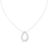 14K Solid Gold Lab Diamond Pendant Necklace, White Gold, view 4