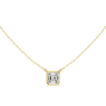 Gold Jewelry, Asscher center stone, Yellow Gold, view 4