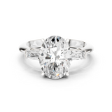 Gold Jewelry L35-67, Oval center stone, White Gold