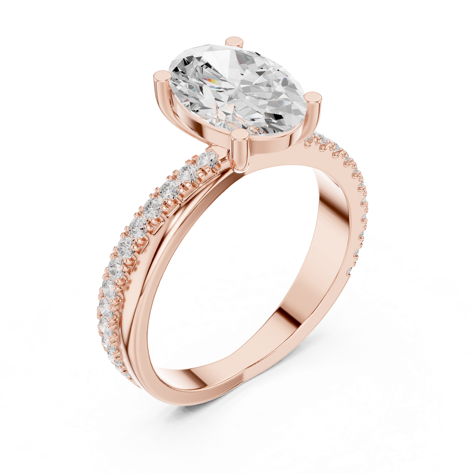Gold Ring DDLR-358, Rose Gold, view 2