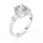 Gold Jewelry, Cushion center stone, White Gold, view 2