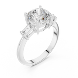 Gold Jewelry, Cushion center stone, White Gold, view 2