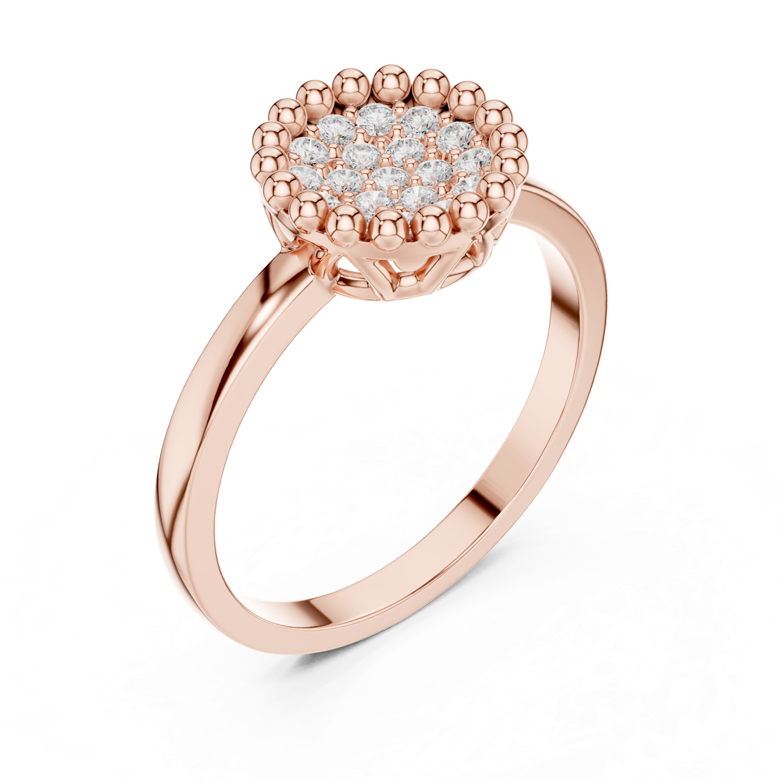 Gold Ring DDLR-585, Rose Gold, view 2