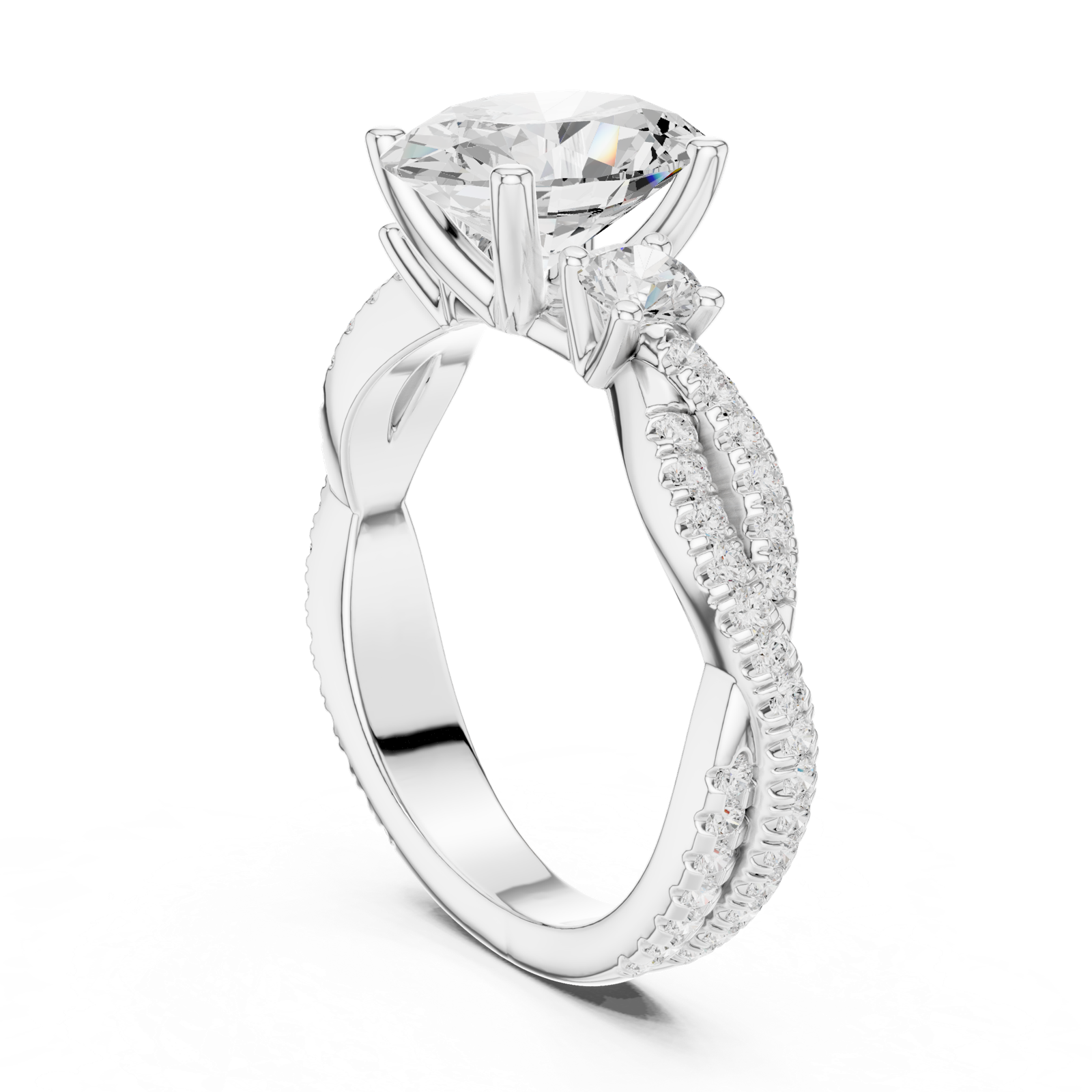 Gold Ring DDLR-1036, White Gold, view 1