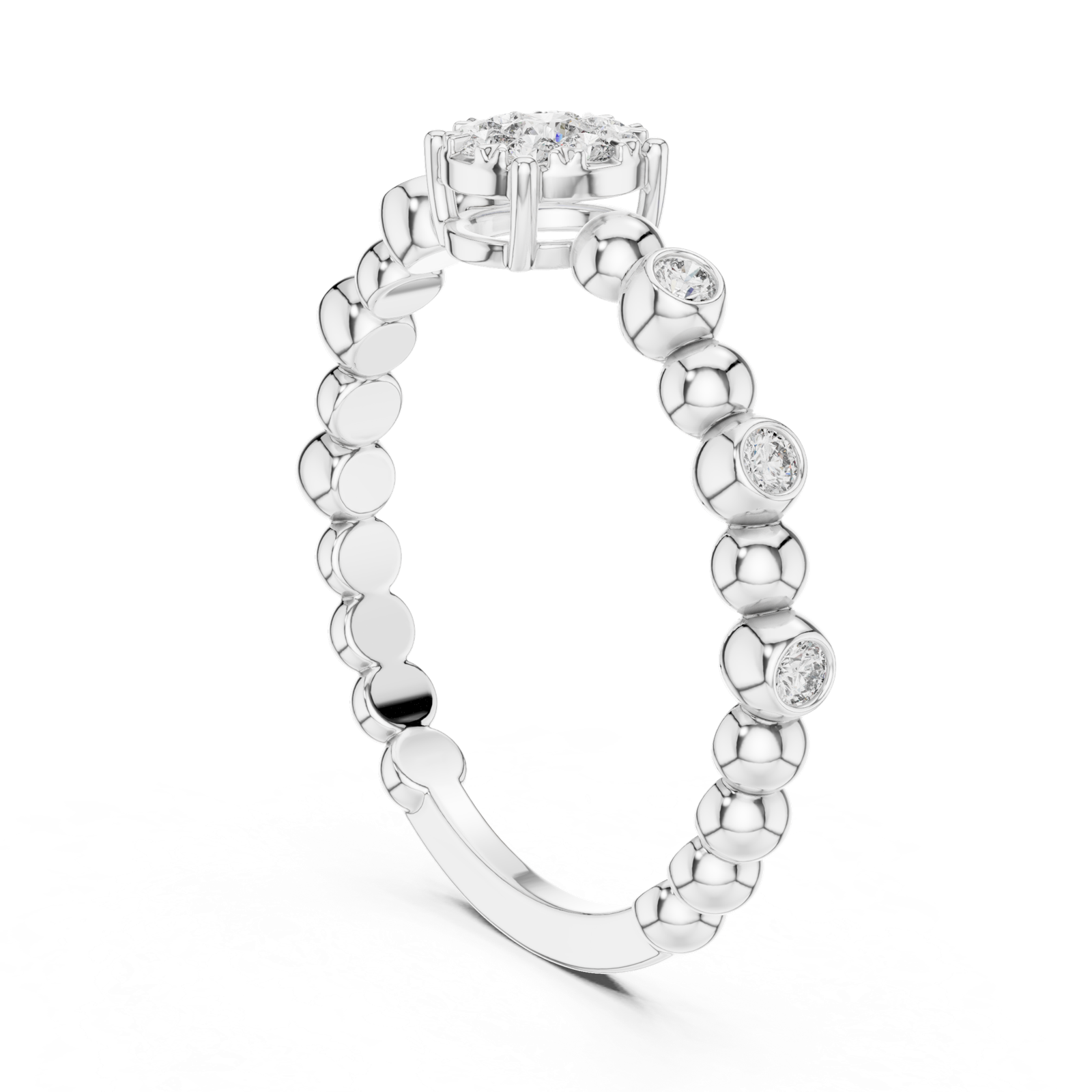 Gold Ring 19-120010L, White Gold, view 1