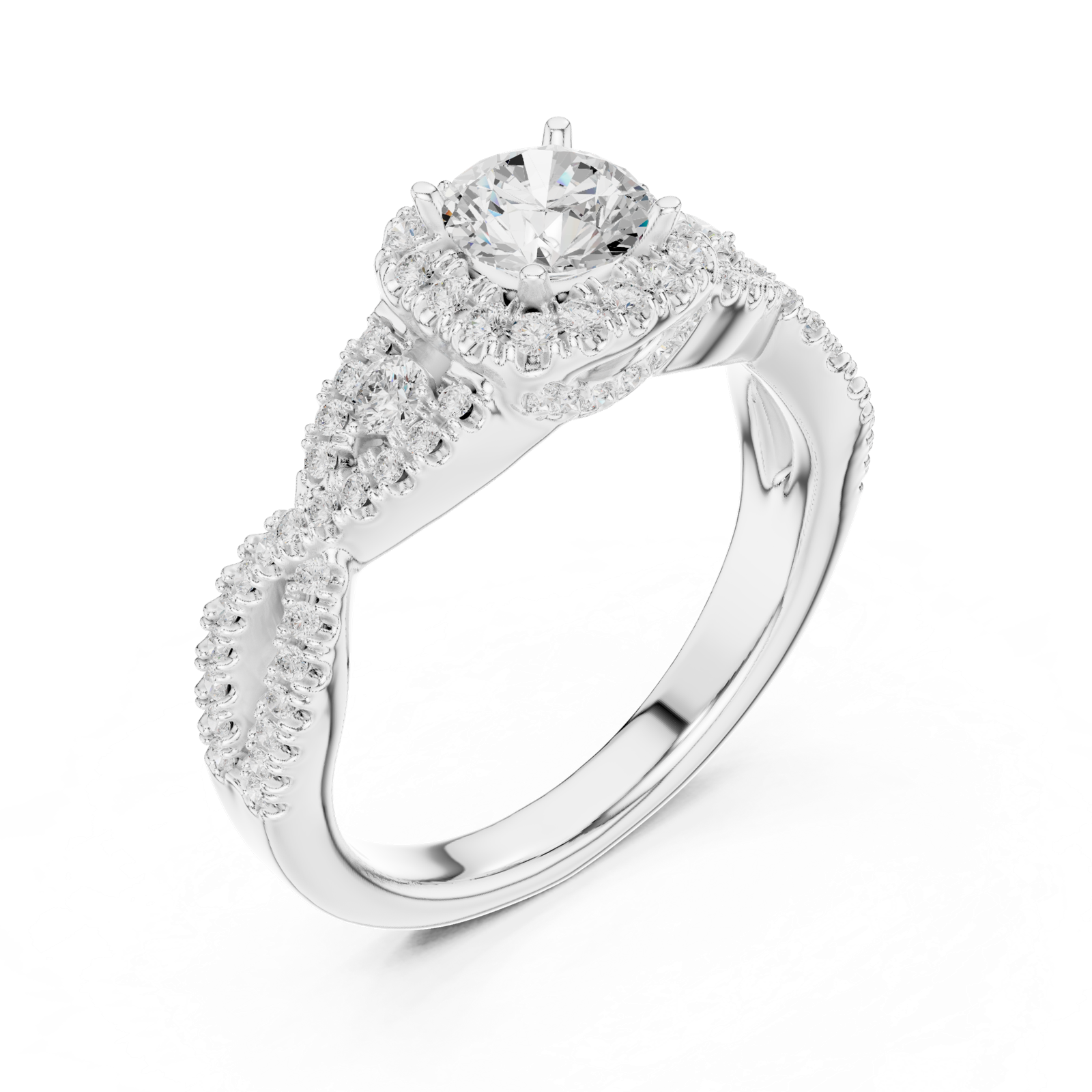 Gold Ring LR-0223, White Gold, view 2