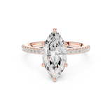 Gold Ring DDLR-177, Marquise center stone, Rose Gold, view 4