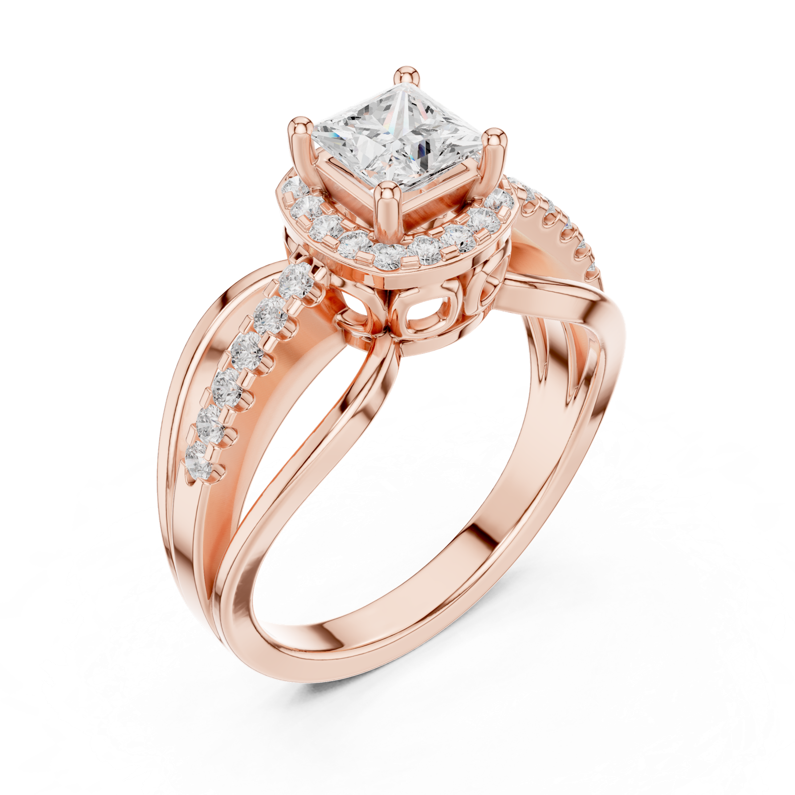 Gold Ring DDLR-486, Rose Gold, view 2