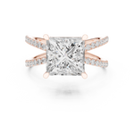 Gold Jewelry L36-25, Princess center stone, Rose Gold, view 4