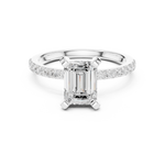 Gold Ring DDLR-040, Emerald center stone, White Gold, view 4