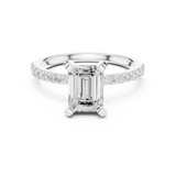 Gold Ring DDLR-040, Emerald center stone, White Gold, view 4