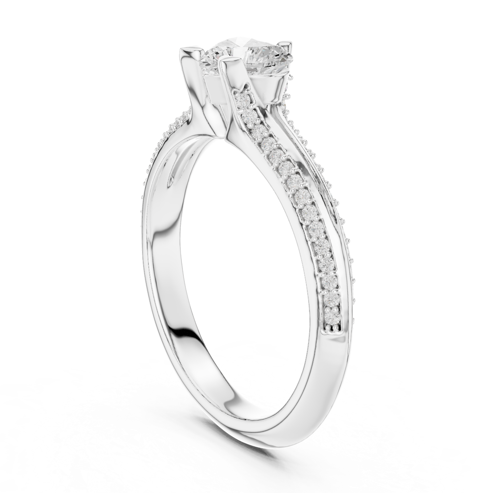 Gold Ring LR-0278, White Gold, view 1