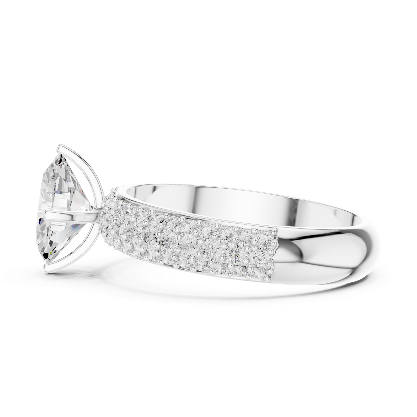 Gold Ring DDLR-1051, White Gold, view 3