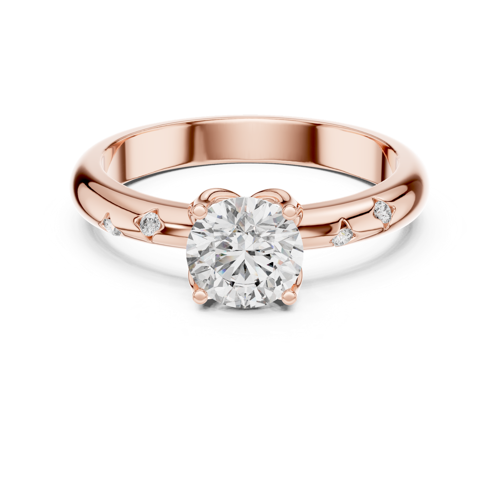Gold Ring L03-1180, Rose Gold, view 4