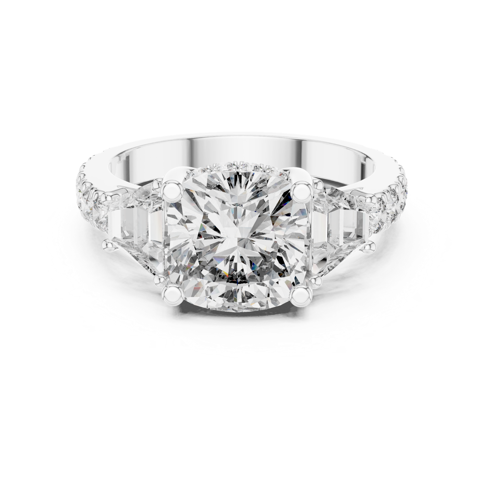 Gold Ring DDLR-181, White Gold, view 4