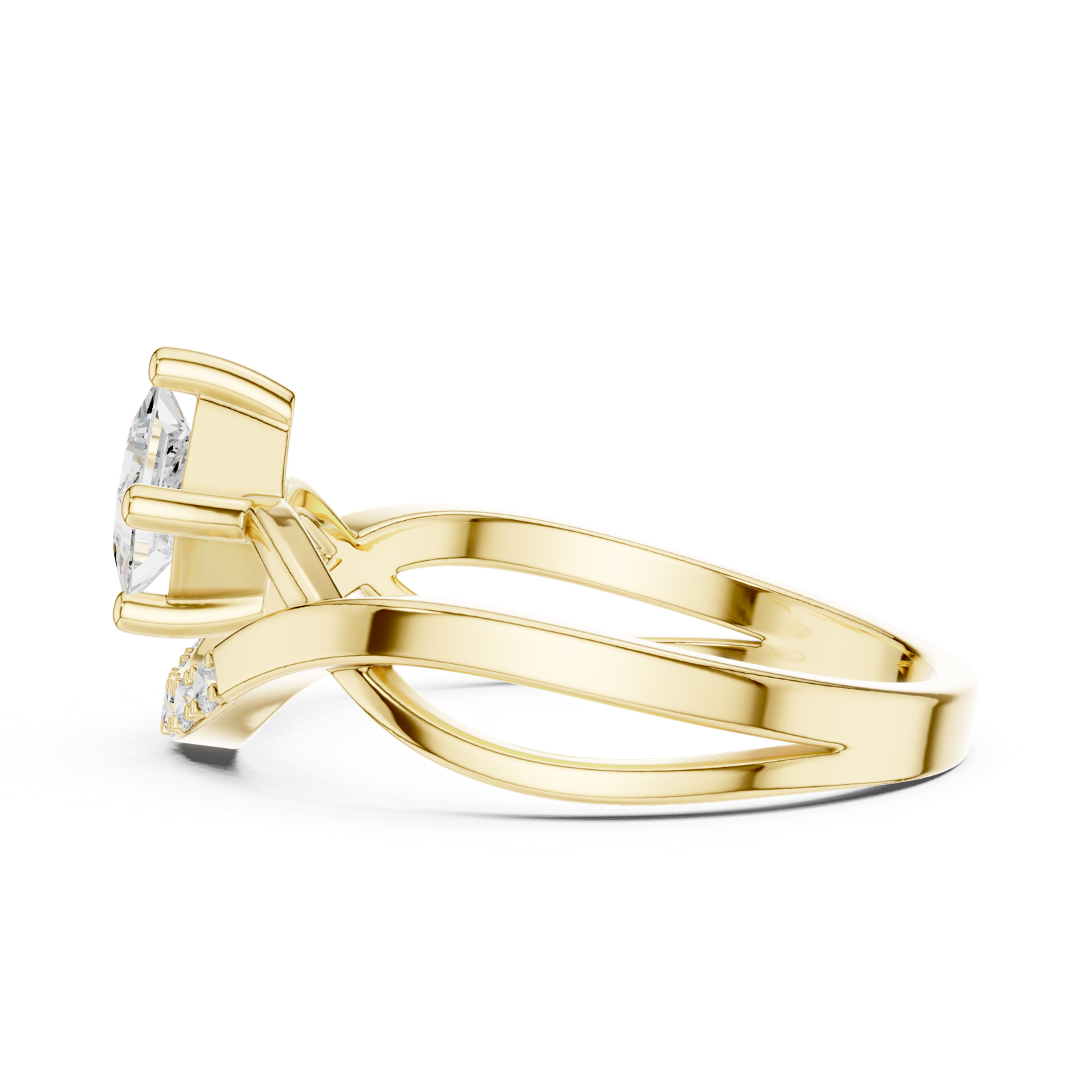Gold Ring DDLR-487, Yellow Gold, view 3