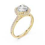 Gold Ring DDLR-255, Round center stone, Yellow Gold, view 2