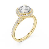Gold Ring DDLR-255, Round center stone, Yellow Gold, view 2