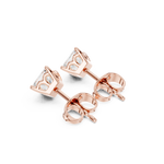 14K Solid Gold Lab Diamond Stud Earrings, Rose Gold, view 2