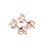 14K Solid Gold Lab Diamond Stud Earrings, Rose Gold, view 2