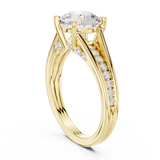 Gold Ring DDLR-253, Round center stone, Yellow Gold, view 1
