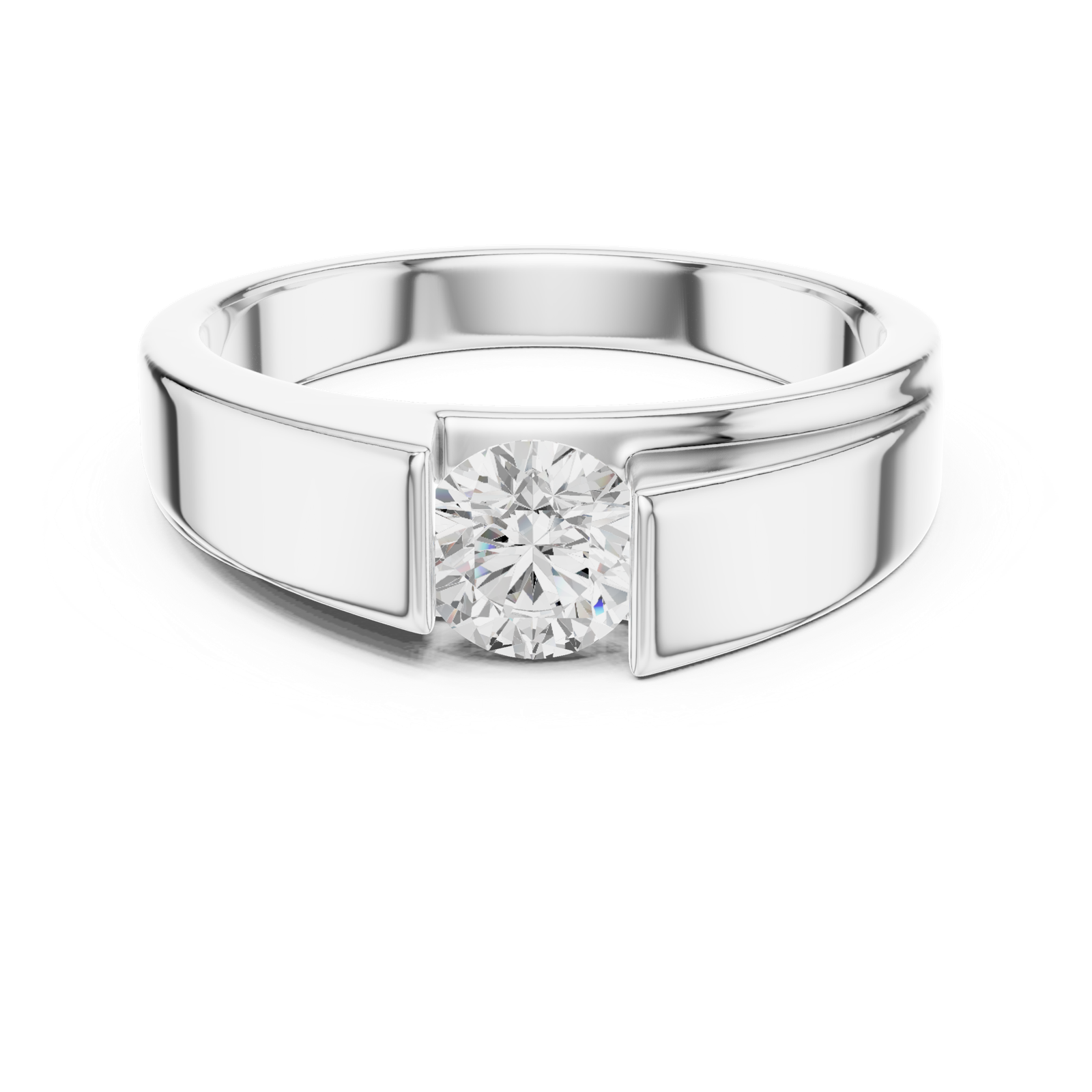 Gold Men's Ring GGR-0025, White Gold, view 4