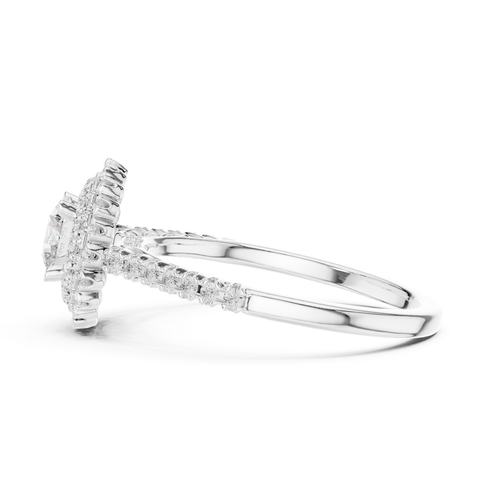 Gold Ring LR-0228, White Gold, view 3