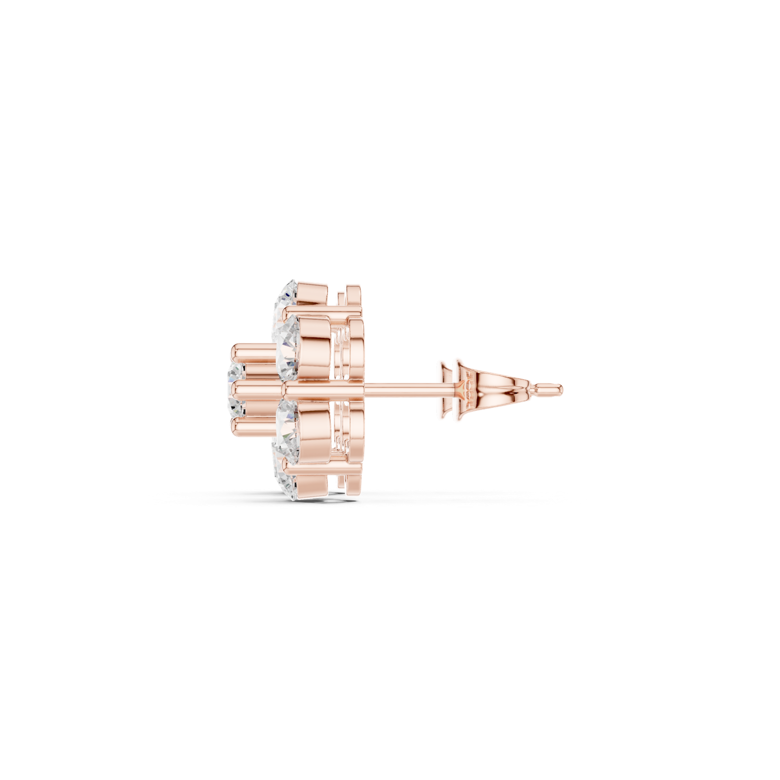 Gold Earrings ALJER-486, Rose Gold, view 3