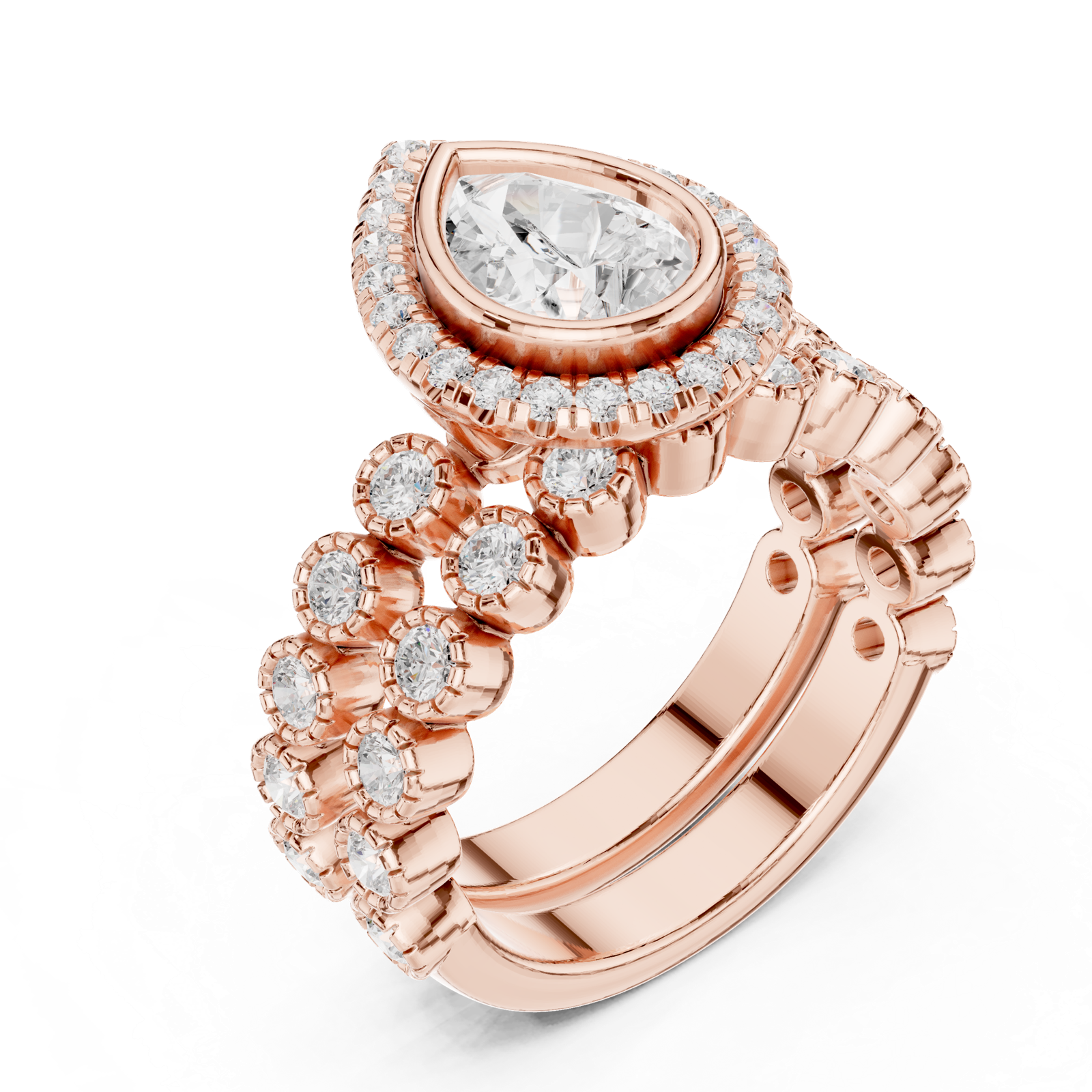 Gold Ring DDLR-296, Rose Gold, view 2