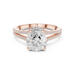 Gold Ring DDLR-252, Pear center stone, Rose Gold, view 4