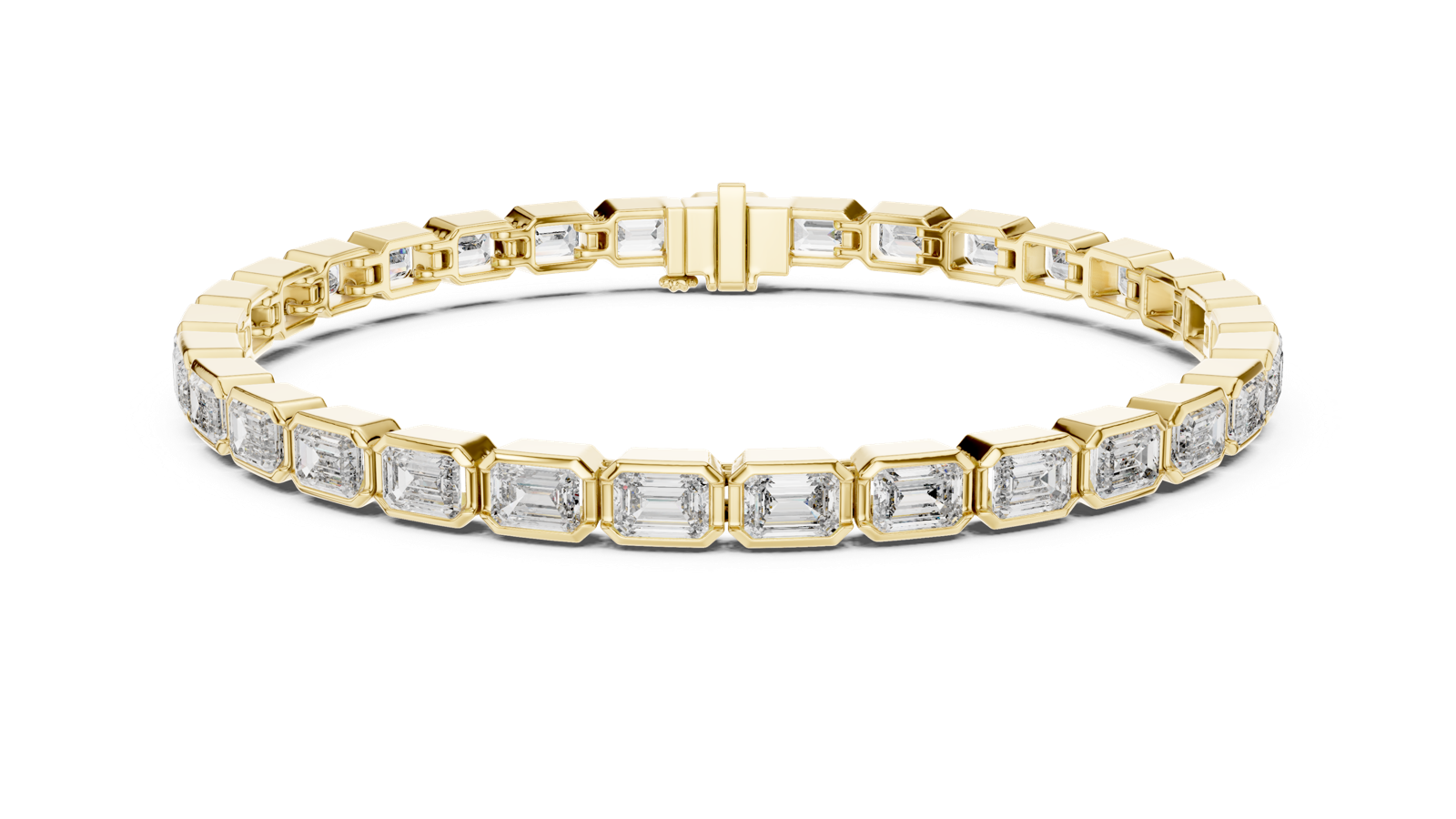 14K Solid Gold Lab Diamond Bracelet, Yellow Gold, view 4
