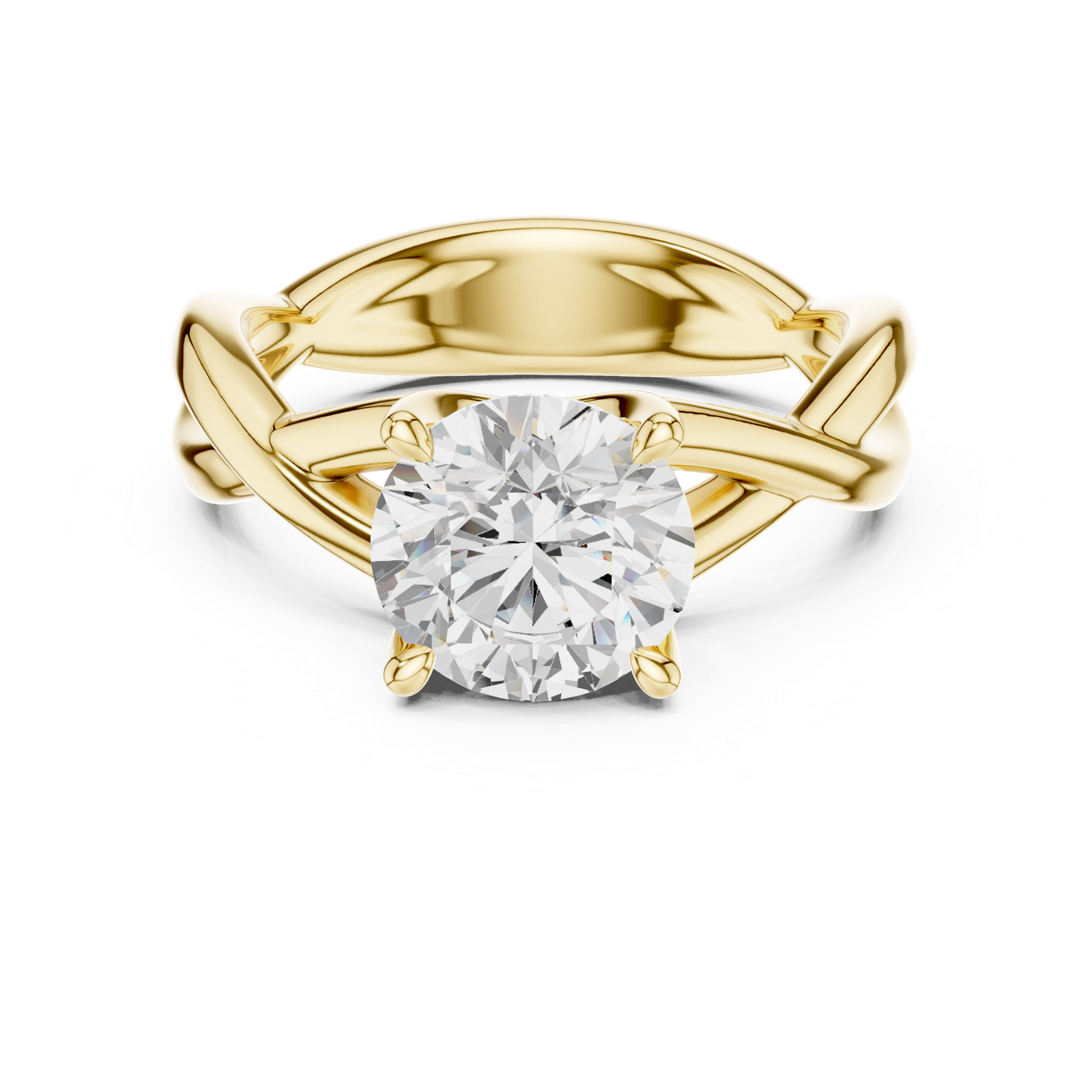 Gold Ring DDLR-872, Yellow Gold, view 4
