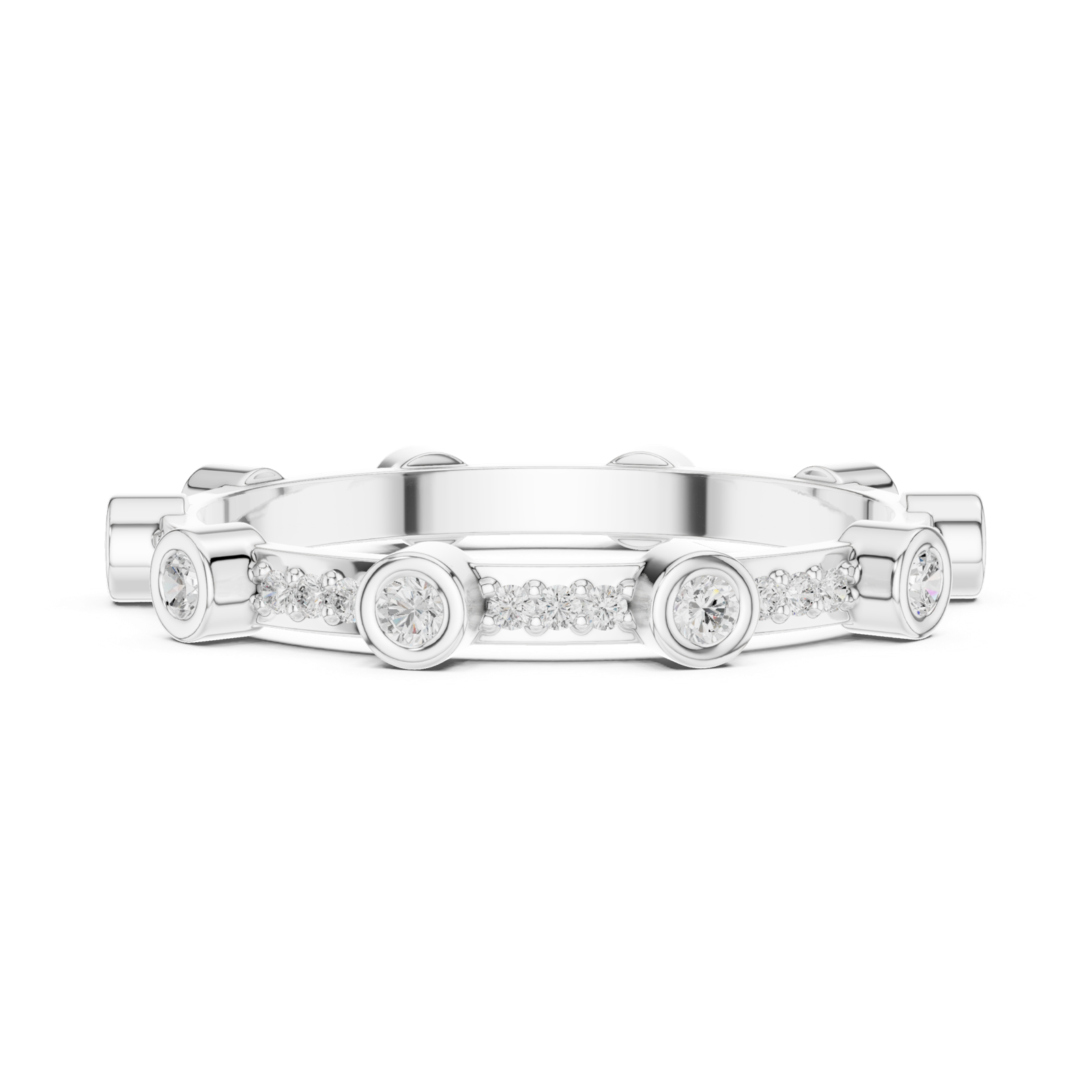 Gold Ring DDLR-708, White Gold, view 3