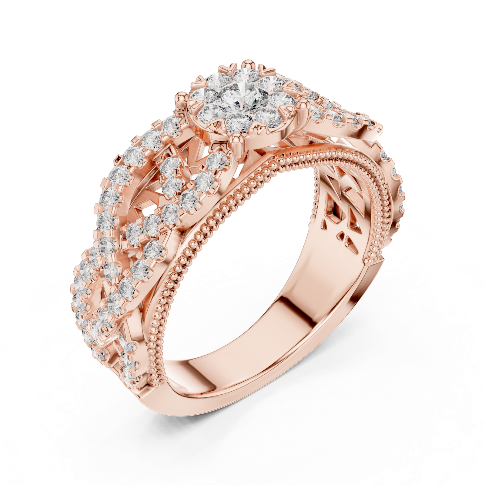 Gold Ring 19-120009L, Rose Gold, view 2