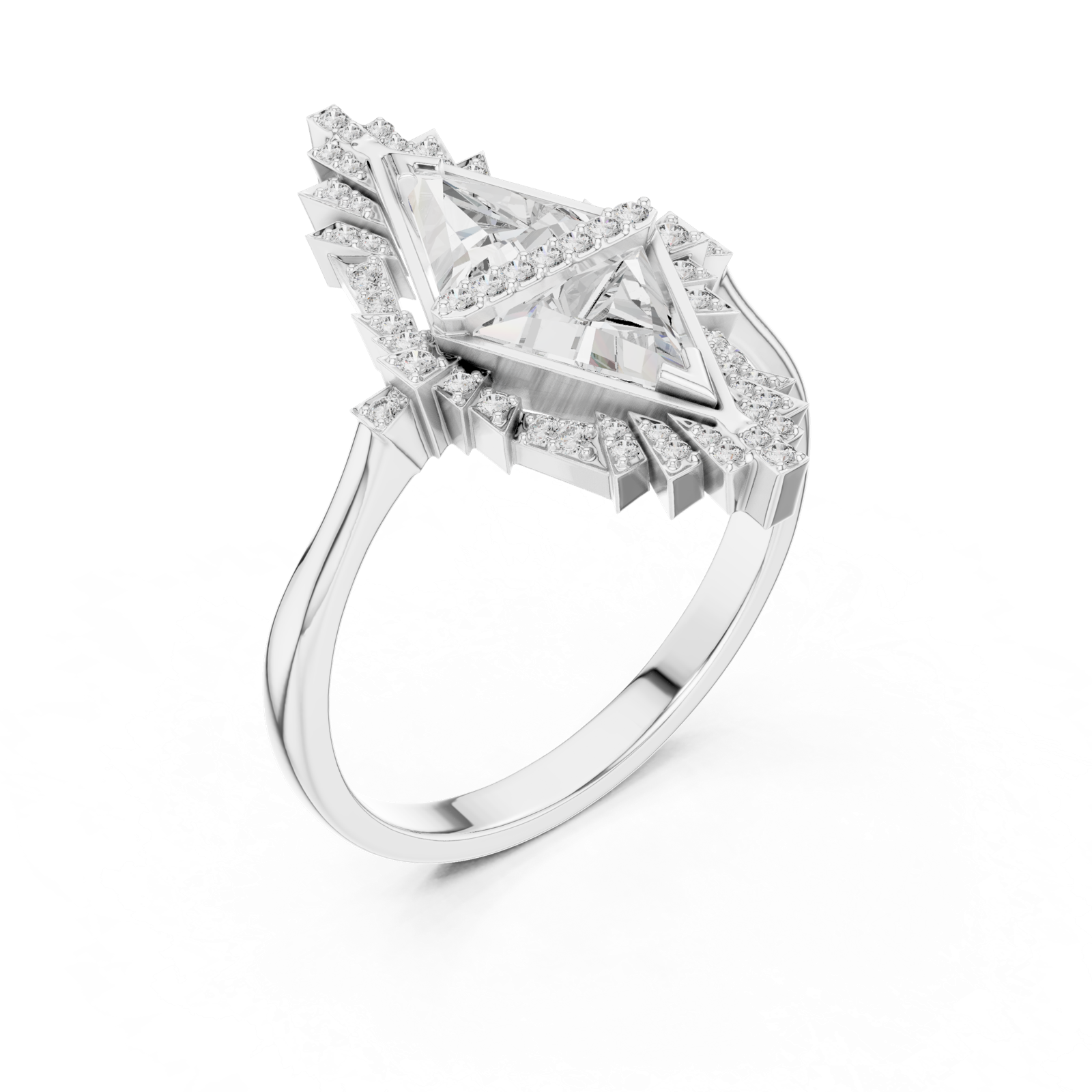Gold Ring 00001L (2), White Gold, view 2