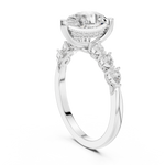Gold Ring DDLR-168, Pear center stone, White Gold, view 1