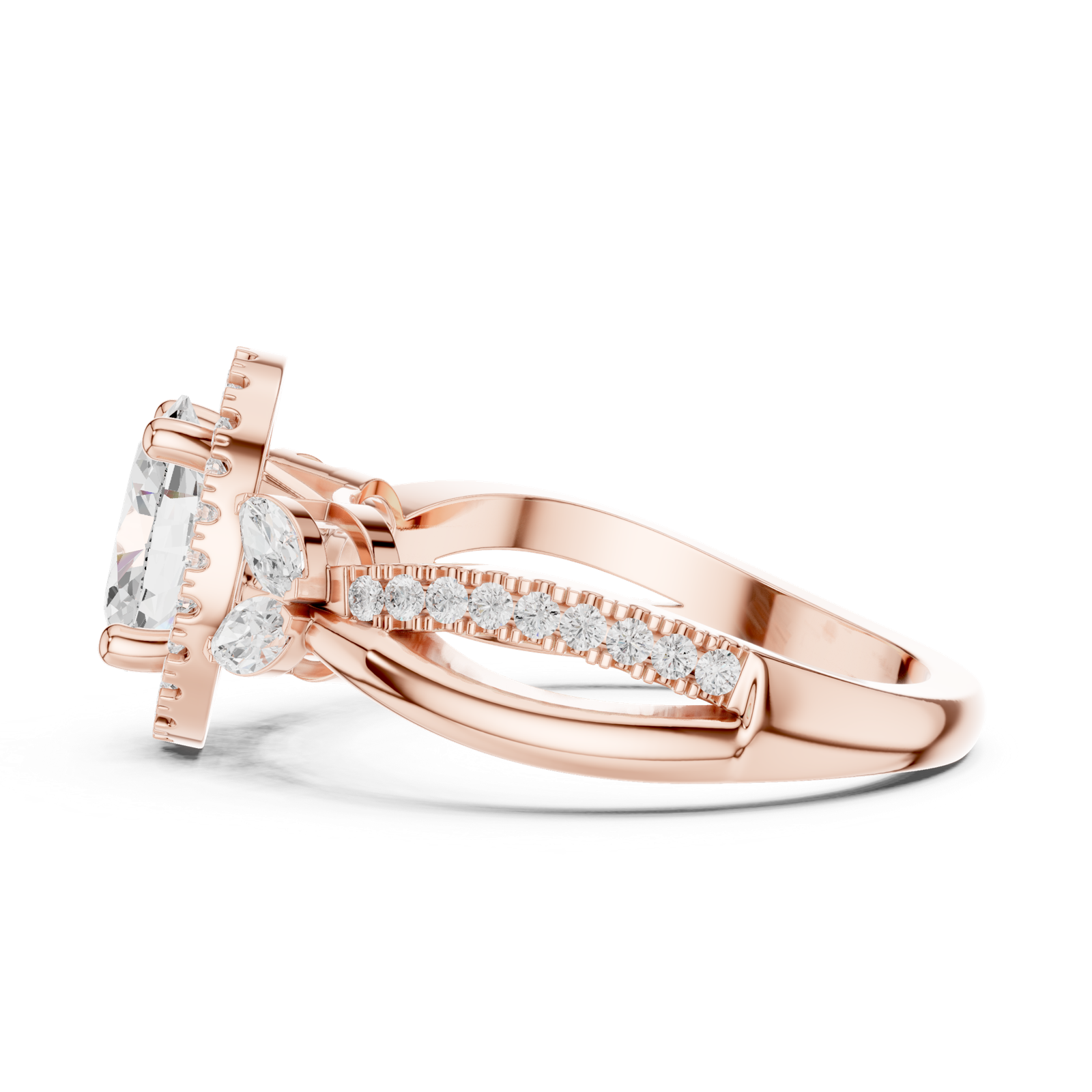 Gold Ring DDLR-416, Rose Gold, view 3