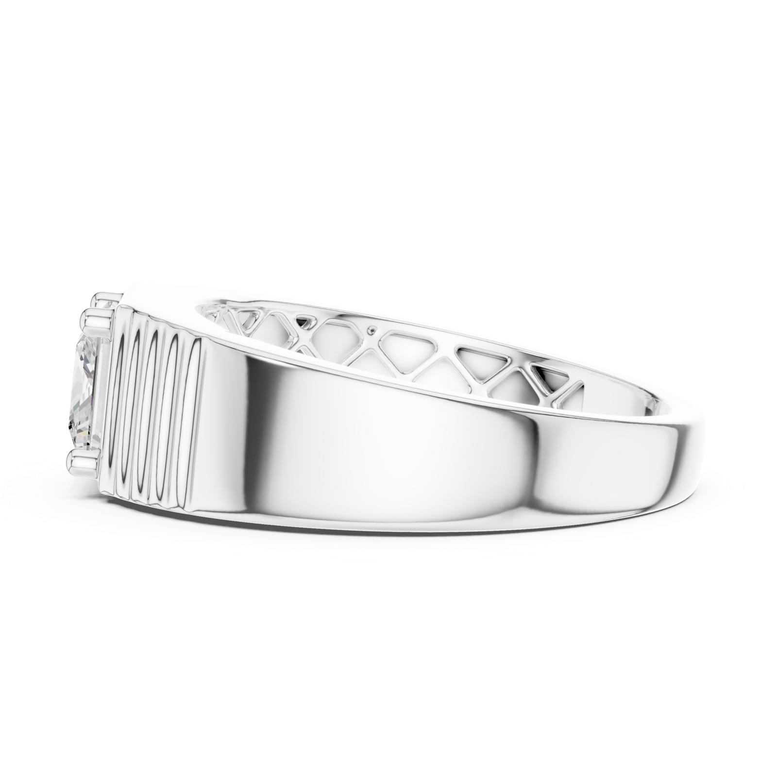 14K Solid Gold Lab Diamond Solitaire Ring, White Gold, view 3